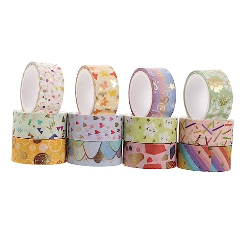 jojofuny 12Rollen Washi Tape Breit Candy Farben Set mit Goldfolie Dekoratives Klebeband für Planer Diy Scrapbooking Tagebuch Verpackung jojofuny 12Rollen Washi Tape Breit Candy Farben Set mit Goldfolie Dekoratives Klebeband für Planer Diy Scrapbooking Tagebuch Verpackung von jojofuny