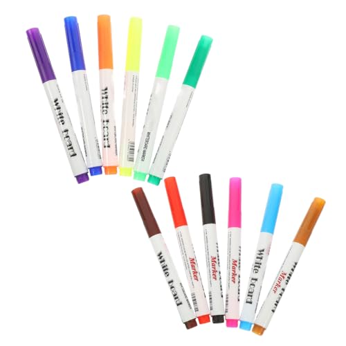 jojofuny 12Stücke Abwischbare Whiteboard Marker Wassermalstifte mit Feiner Spitze Kreative Schwimmende Stifte für Schulbedarf und Zeichnungen Langlebig von jojofuny