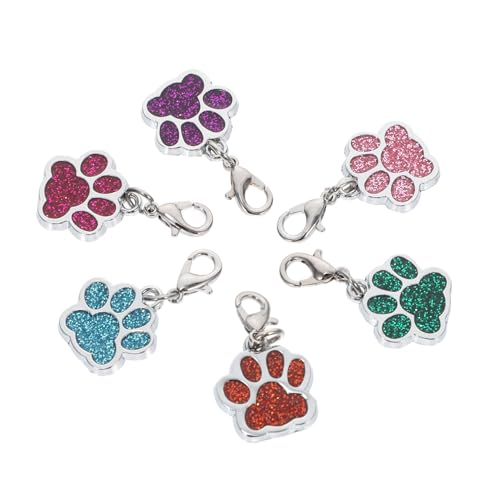 jojofuny 12Stücke Multi Use DIY Anhänger Hummer Verschluss Charms mit Hundefußabdrücken Langlebig und Leicht für Schmuckherstellung Mischfarben für Projekte von jojofuny