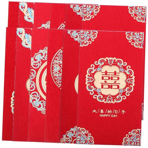 jojofuny 12Stücke Rote Umschläge für Hochzeiten Glücksgeldtaschen im Chinesischen Stil Dekorative Geldfächer für Hochzeitsgeschenke und Festlichkeiten von jojofuny