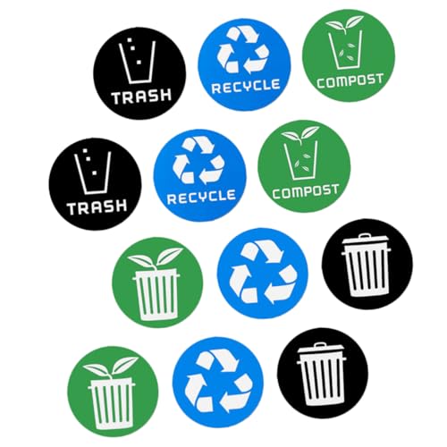 jojofuny 12Stücke Selbstklebende Recycling Aufkleber für Mülleimer Mülltrennungsaufkleber Bunten für Einfache Abfallklassifizierung für Fliesen und Andere Glatte jojofuny 12Stücke Selbstklebende Recycling Aufkleber für Mülleimer Mülltrennungsaufkleber Bunten für Einfache Abfallklassifizierung für Fliesen und Andere Glatte von jojofuny