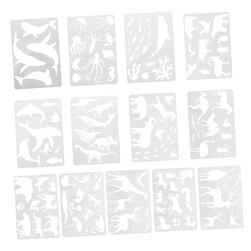 jojofuny 13 Blätter Teiliges Zeichenschablonen Set aus Lebensmittelechtem Pet Flexible Tier Malvorlagen für Diy Kunstprojekte Wiederverwendbare Bastelschablonen für Scrapbooking und von jojofuny