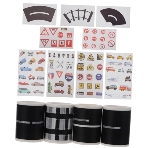 jojofuny 13 Stück Verkehr Washi Tape Verkehrs-Washi-Tape Klebeband mit Straßenmuster Spielzeugstraßen Aufkleber Klebebänder für Straßenverkehr Spielzeugaufkleber Washi-Tape-Aufkleber Papier von jojofuny
