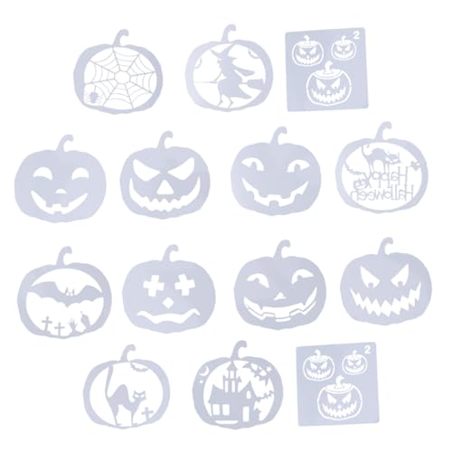 jojofuny 14 Stk. Teiliges Halloween Kürbis Schablonen Set aus Langlebigem Material Wiederverwendbar für DIY Bastelprojekte für Vielseitige Dekoration Wand und Mehr jojofuny 14 Stk. Teiliges Halloween Kürbis Schablonen Set aus Langlebigem Material Wiederverwendbar für DIY Bastelprojekte für Vielseitige Dekoration Wand und Mehr von jojofuny
