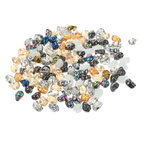 jojofuny 140 Stück Teiliges Skull Beads Perlenset für Schmuckherstellung Bunte Kleine Glasperlen Geeignet für Armbänder Halsketten DIY Basteln Halloween Dekoration Geschenkidee für von jojofuny