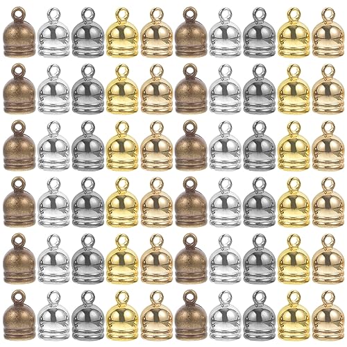 jojofuny 150 Stück Endkappen für Armbänder und Schmuckherstellung Diy Quasten Kappen Langlebig Rostfrei für Kreative Projekte von jojofuny