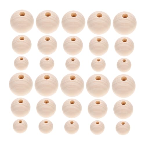 jojofuny 150 Stück Naturholzperlen Unbehandelte Runde Holzperlen für Diy Schmuck für Bastelprojekte und Heimdekoration von jojofuny