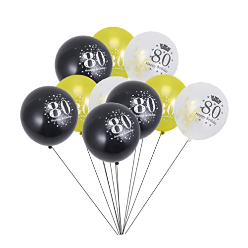 jojofuny 15st Themen Zum 80. Geburtstag Gedenkballons Schwarze Dicke Luftballons Geburtstagsballons Für 18-jährige 18 Jährige Geburtstagsdekorationen 80 Zahlenballons Ballon-set Buchstabe von jojofuny