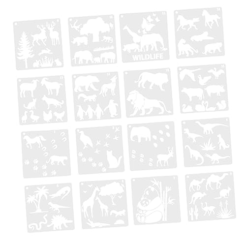 jojofuny 16 Blatt Tiere Schablonen Wiederverwendbare Malschablonen für Zeichenschablonen für Kreativprojekte Pigmentiertes Basteln und Wanddekoration Langlebigem Pet Material jojofuny 16 Blatt Tiere Schablonen Wiederverwendbare Malschablonen für Zeichenschablonen für Kreativprojekte Pigmentiertes Basteln und Wanddekoration Langlebigem Pet Material von jojofuny