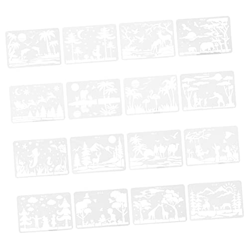 jojofuny 16 Blatt Zeichenschablonen für Wiederverwendbare Schablonen zum Zeichnen und Gestalten für Unterricht und Projekte Leicht Handlich von jojofuny