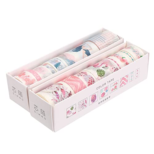 jojofuny 16 Rollen Kreative Washi Tape Sets Dekoratives Klebeband für Notizbücher Scrapbooking DIY Projekte Farbenfrohe Motive für Planer und Bastelarbeiten von jojofuny