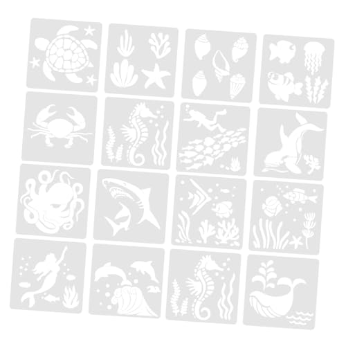 jojofuny 16 Stück Diy Malvorlagen Schablonen Kreative Meeres Themen Zeichenschablonen für Erwachsene Wiederverwendbare Pet Materialien für Wanddeko und Bastelprojekte jojofuny 16 Stück Diy Malvorlagen Schablonen Kreative Meeres Themen Zeichenschablonen für Erwachsene Wiederverwendbare Pet Materialien für Wanddeko und Bastelprojekte von jojofuny