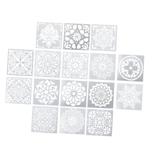 jojofuny 16 Stück Malvorlage Formen Zum Zeichnen Von Mandalas Mandala-schablonen Bastelschablonen Schablonen Formen Malschablonen Für Wände Wandschablone Mandala-malerei Das Haustier von jojofuny