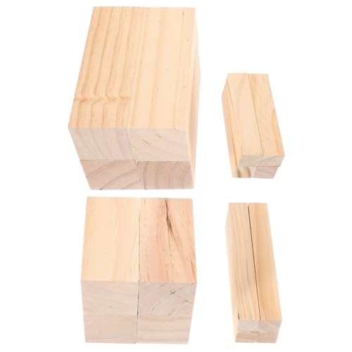 jojofuny 16 Stück Teiliges Holzblock aus Unbehandeltem Massivem Holz Glatte Oberfläche ohne Splitter für DIY Holzschnitzerei Basteln und Kreative Projekte mit Kindern von jojofuny