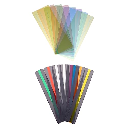jojofuny 16 Stück Teiliges PVC Lesezeichen Transparente Farbige Overlay Lesehilfen für Schüler Wiederverwendbare Lesestreifen zur Leseführung und Fokusförderung Langlebig und Schadstofffrei von jojofuny