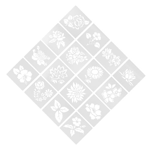 jojofuny 16 Stück Wandschablonen zum Bemalen Handbemalte Schablonen Wand Schablonen Vorlage Schablonen zum Malen von Blättern Wanddekoration mit floralen Kunstwerken Schablonenvinyl Weiß von jojofuny