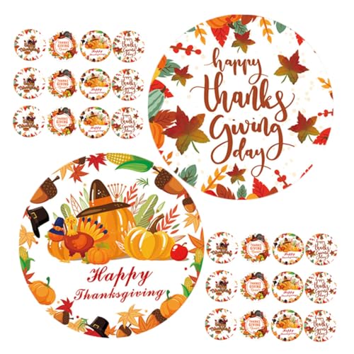 jojofuny 160 Stück Teiliges Thanksgiving Aufkleber Bunte Zeitliche Etiketten für Geschenkverpackungen DIY Basteln Umschläge und Partydekoration Ablösbar Vielseitig für Herbstfeiern und von jojofuny