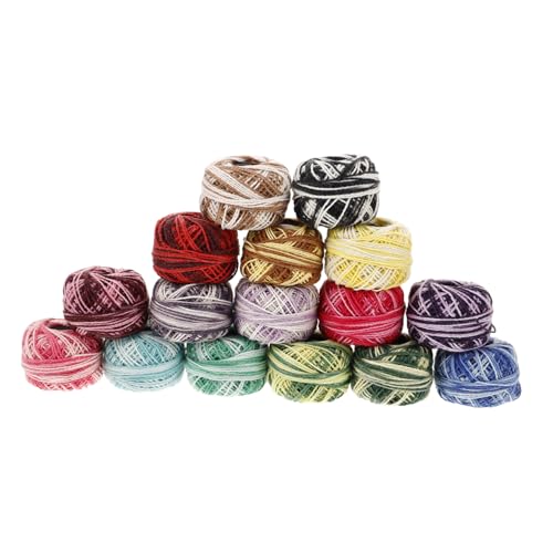 jojofuny 16Rolle Stickgarn Set Baumwolle Kreuzstich Stickerei Umweltfreundliche für DIY Projekte Zufällige Farben Bastelbedarf für von jojofuny