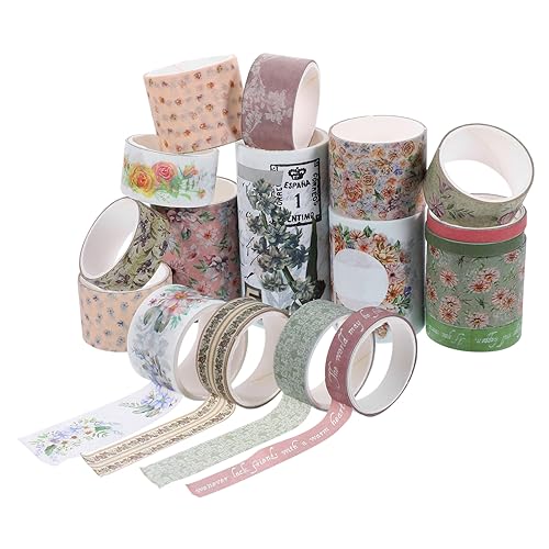 jojofuny 18 Rollen Handkonto Aufkleber Papierband Flair für Bastelband Kunst klebrig Washi Tape dekorative Klebebänder Scrapbook-Klebebänder selber machen japanische Aufkleber Flüsterpapier von jojofuny