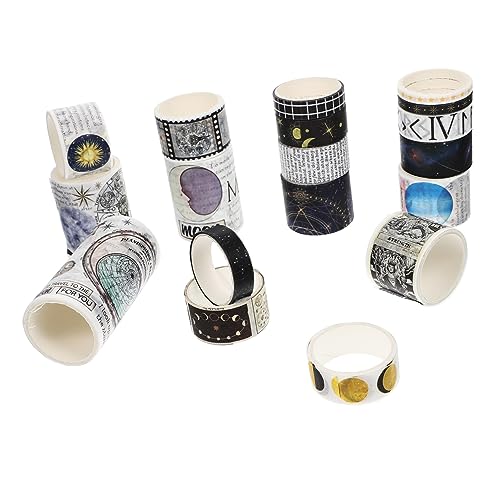 jojofuny 18 Rollen Retro-Taschenband Handwerk Papier Sammelalbum farbig dekorativ aufkleber DIY-Bänder Journaling Tape Washi-Tape für Scrapbooking Washi Tapes für Heimwerker Washi-Klebeband von jojofuny