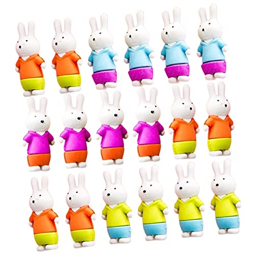 jojofuny 18 Stück Teiliges Tier Radiergummis für Bunte Kaninchen Radiergummis für Schulmaterialien Mitgebsel und Partygeschenke Langlebig und Sicher Zufällige Farbe von jojofuny