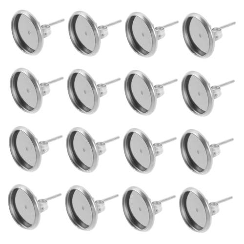 jojofuny 180 Stück Teiliges Edelstahl Ohrstecker Rohlinge Runde Flache Cabochon Fassungen Leichtes Strapazierfähiges Schmuck DIY Zubehör für Ohrstecker Herstellung von jojofuny