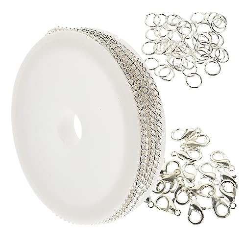 jojofuny 1Rolle DIY Metallkette Für Schmuckherstellung Hummerverschluss Und Runde Kreise Armband Zubehör Ketten Für Halsketten Bastelbedarf Schmuckdesign von jojofuny