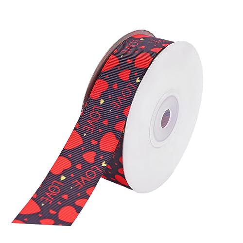 jojofuny 1Rolle Geschenkverpackungsband Polyester Mit Herzmotiv DIY Geschenkband Für Valentinstag Hochzeiten Und Partys Farben von jojofuny