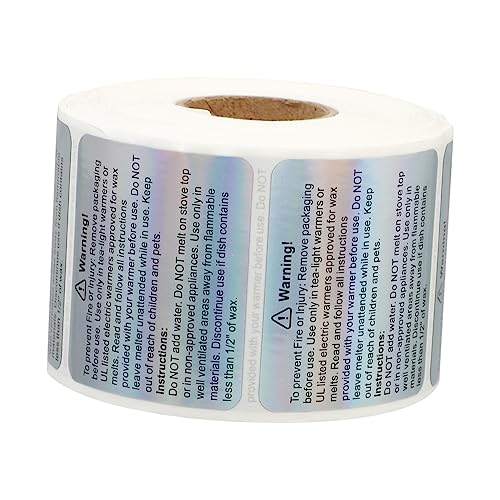 jojofuny 1Rolle Warnaufkleber für Wachsschmelz Projekte Langlebige und Etiketten für Kerzenherstellung und Praktische Kennzeichnung von jojofuny