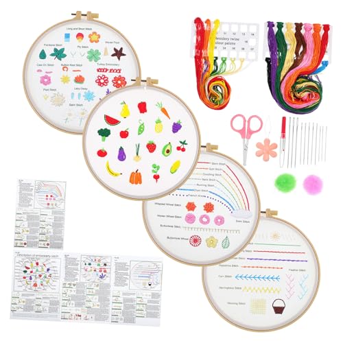 jojofuny 1Satz Stickset für Handstickerei Komplettset mit Hochwertigen Materialien Vielseitigen Werkzeugen und Anleitung für Projekte für Erwachsene und Anfänger von jojofuny