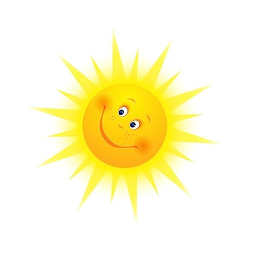 jojofuny 1stk Aufkleber Goldenes Küchenzubehör Sonnenwand Hintergrund Klares Hamsterhaus Wanddekoration Wandtattoo Sonne Lächelnd Graffiti Wandposter Entfernbar Kind Pvc Dekorative Wand von jojofuny