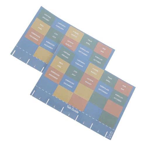 jojofuny 2 Blätter Monatliche Selbstklebende Planner Tabs Teiliges Wasserfestes PP Material Zuverlässige Haftung für Büro und Schule Organisationsindex Aufkleber für Planer und Kalender von jojofuny