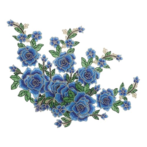 jojofuny 2 Paar Blumen-Stickapplikationen – Vintage-Aufnäher zum Aufnähen für Kleider, Hüte, Taschen, Jeans, Hemden, Applikationen, Cheongsam-Kleidung, DIY-Zubehör von jojofuny