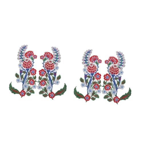 jojofuny 2 Paare Blumenstickerei Flicken Dekorative Patches für Diy Kleidung Taschen und Kostüme für Kreative Nähprojekte und von jojofuny