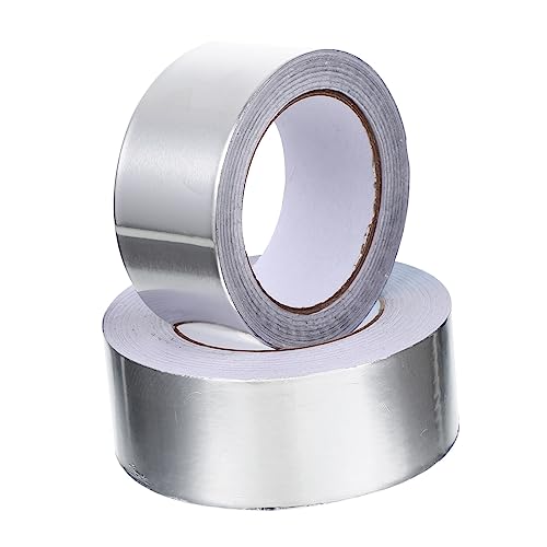 jojofuny 2 Rollen Aluminiumfolie Klebeband Set und Wasserdichtes Hitzebeständiges Dichtband für Küche Elektronik und Reparatur Vielseitig Einsetzbar Rückstandsfrei Ablösbar für Verschiedene von jojofuny