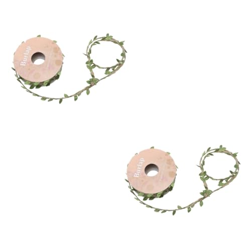 jojofuny 2 Rollen Bindfaden Dekorationen Zum Verpacken DIY Seil Herbstbänder Zum Basteln Blätterseil Garten Juteblattband Grüngirlande Outdoor Girlande Hochzeitsdekor Bindfaden von jojofuny