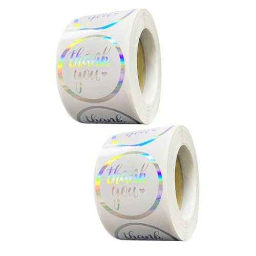 jojofuny 2 Rollen Danke Aufkleber Rolle Selbstklebende Etiketten für Briefumschläge Verpackungen Rund Praktisch und Wiederverwendbar jojofuny 2 Rollen Danke Aufkleber Rolle Selbstklebende Etiketten für Briefumschläge Verpackungen Rund Praktisch und Wiederverwendbar von jojofuny