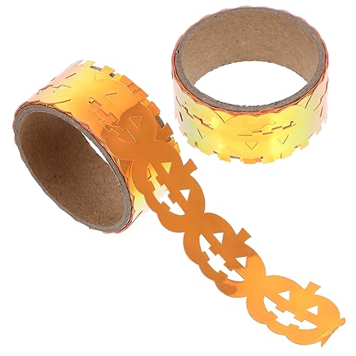 jojofuny 2 Rollen Dekoratives Halloween Klebeband pro Rolle mit Bunten Kürbis Mustern für Scrapbooking und Geschenkverpackungen Vielseitig Einsetzbar für Handbücher und Alben von jojofuny