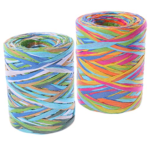 jojofuny 2 Rollen Farbe Bast Wickelband Bänder einwickeln Bastband natur Feiertagsbänder Geschenkband Dekorative Bänder Garnband Band zum Verpacken Packungsbänder Bastband zum Basteln jojofuny 2 Rollen Farbe Bast Wickelband Bänder einwickeln Bastband natur Feiertagsbänder Geschenkband Dekorative Bänder Garnband Band zum Verpacken Packungsbänder Bastband zum Basteln von jojofuny
