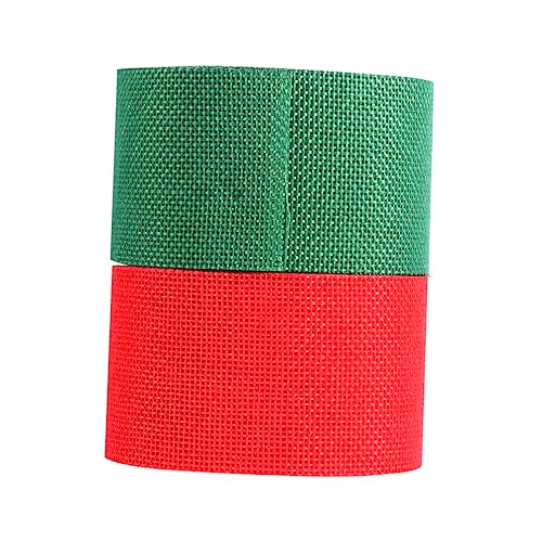 jojofuny 2 Rollen Geschenkband Hochwertiges Weihnachtsband Rot und Grün für Dekoration Verpackung und Diy Projekte für Hochzeiten und Festlichkeiten von jojofuny