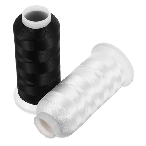 jojofuny 2 Rollen Glattes Polyester Nähgarn für Maschinenstickerei und Quilting Hochgeschwindigkeits Garn für Präzise Ergebnisse Verschiedenen Stoffen von jojofuny