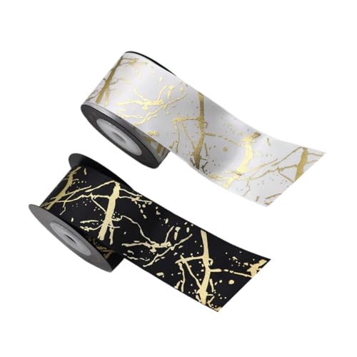 jojofuny 2 Rollen Goldstempelverpackungsgürtel dickes Band Bänder zum Verpacken trimmen Streifen Bänder für Handwerk Packungsbänder Band für die Kranzherstellung Stoffband Polyester Schwarz jojofuny 2 Rollen Goldstempelverpackungsgürtel dickes Band Bänder zum Verpacken trimmen Streifen Bänder für Handwerk Packungsbänder Band für die Kranzherstellung Stoffband Polyester Schwarz von jojofuny