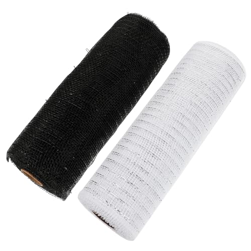 jojofuny 2 Rollen Halloween Deko-mesh-band Yards Metallisches Netzband Zweifarbig für DIY Basteln Geschenkverpackung Kränze Tisch Stuhldekoration Vielseitig Einsetzbar von jojofuny