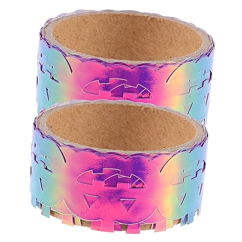 jojofuny 2 Rollen Halloween Klebeband Dekoratives Klebeband Lila mit Kürbis pro Rolle für Diy Bastelprojekte und Geschenkverpackungen von jojofuny