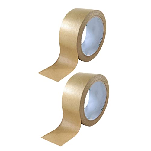jojofuny 2 Rollen Kraftpapier Klebeband Wasserfest Reißfest Hohe Klebkraft DIY Geschenkverpackung Dekorationsband Vielseitig für Basteln und Haushalt von jojofuny