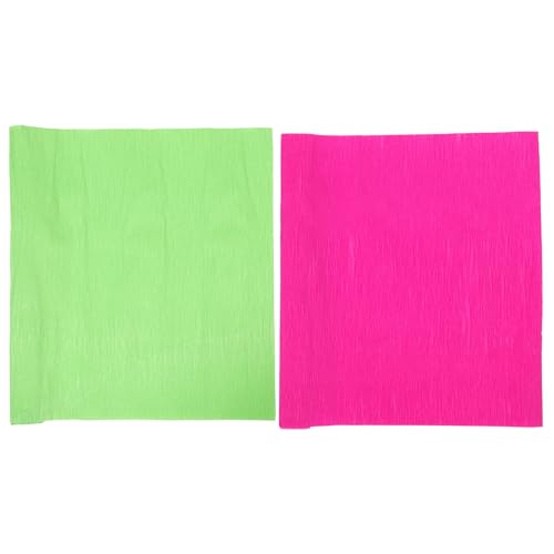 jojofuny 2 Rollen Krepp-Papier Handwerk Blumen- farbig Geschenkpapier Geburtstag Krepppapier Hochzeitskrepppapier festlicher Korbfüller Krepppapier für Blumen Papierkrepp von jojofuny