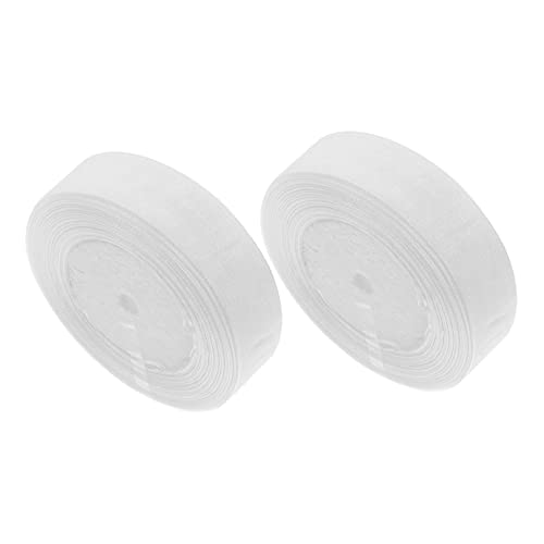 jojofuny 2 Rollen Organza Bänder Transparent Geschenkband für Dekoration und Verpackung von Geschenken DIY Bastelbedarf Farbige Kanten Reinweiß von jojofuny