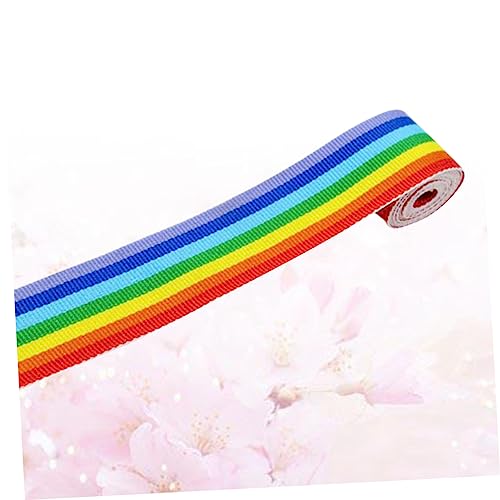 jojofuny 2 Rollen Polyester Regenbogenfarbband Breit Yards Strapazierfähiges Webband mit Buntem Regenbogenmuster als Rucksackriemen für Kleidung und Diy Bastelprojekte jojofuny 2 Rollen Polyester Regenbogenfarbband Breit Yards Strapazierfähiges Webband mit Buntem Regenbogenmuster als Rucksackriemen für Kleidung und Diy Bastelprojekte von jojofuny