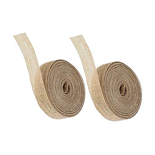 jojofuny 2 Rollen Sackleinenband seidenband ribbon Hochzeitsband dekorationen wedding decor Schleife Party Dekoration aus Hanfseil Geschenkband selber machen natürliche Jute Light Brown von jojofuny