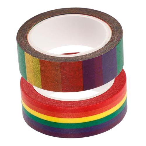 jojofuny 2 Rollen Taschenklebeband Süße Streifen Pastell Basteln Dekorative Party Neonfarbe Prisma Schreibwarenband Geschenkband Selbstklebendes Klebeband Für Scrapbooking jojofuny 2 Rollen Taschenklebeband Süße Streifen Pastell Basteln Dekorative Party Neonfarbe Prisma Schreibwarenband Geschenkband Selbstklebendes Klebeband Für Scrapbooking von jojofuny